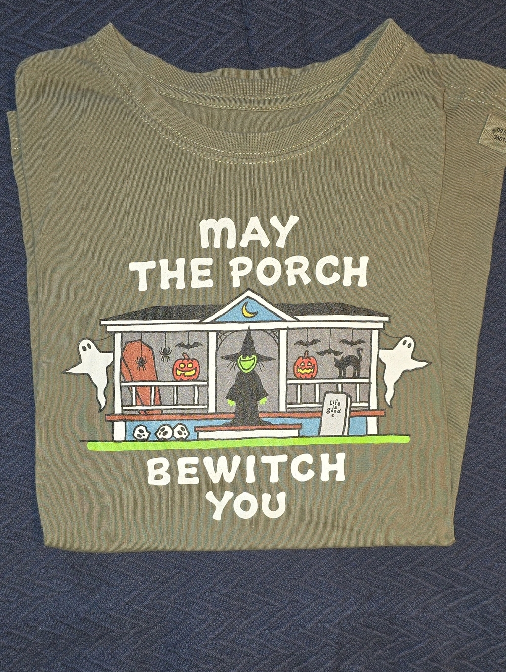 Life Is Good Olive 'May The Porch Bewitch You' Halloween Graphic Tee